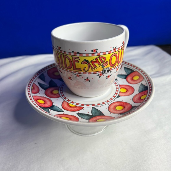 Be Warm Inside And Out by Mary Engelbrieit Cup and Matching Saucer Set. - Picture 1 of 10